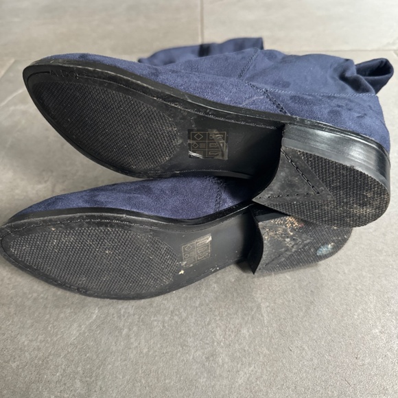 Blue Soft Suede Like Boots - Picture 4 of 8